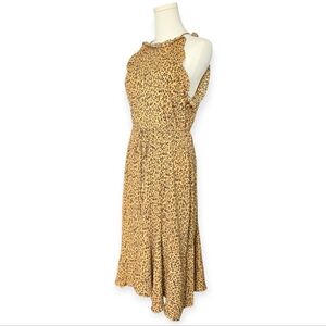 Who What Wear Tan Leopard Print Midi Dress